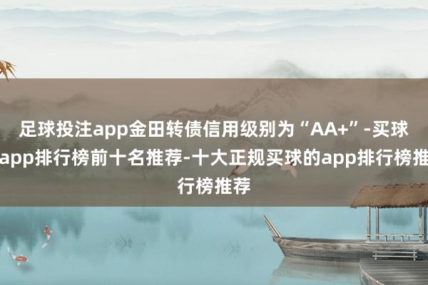 足球投注app金田转债信用级别为“AA+”-买球的app排行榜前十名推荐-十大正规买球的app排行榜推荐