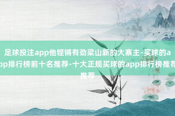 足球投注app他铿锵有劲梁山新的大寨主-买球的app排行榜前十名推荐-十大正规买球的app排行榜推荐