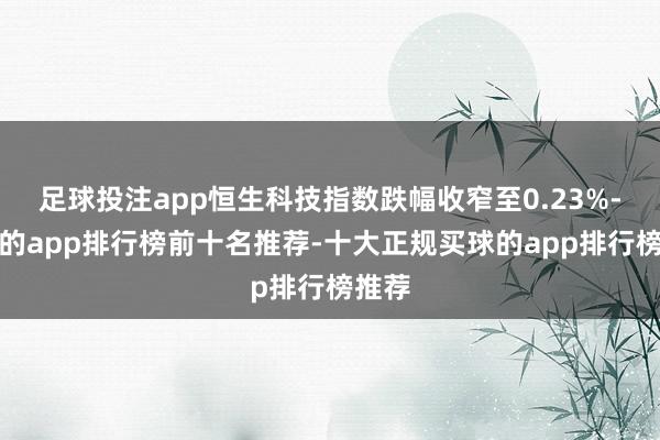 足球投注app恒生科技指数跌幅收窄至0.23%-买球的app排行榜前十名推荐-十大正规买球的app排行榜推荐