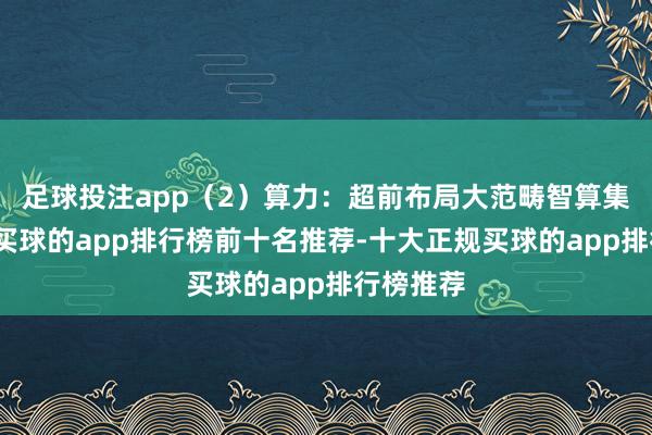 足球投注app（2）算力：超前布局大范畴智算集群飞地-买球的app排行榜前十名推荐-十大正规买球的app排行榜推荐