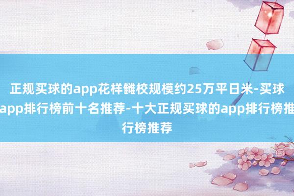 正规买球的app花样雠校规模约25万平日米-买球的app排行榜前十名推荐-十大正规买球的app排行榜推荐