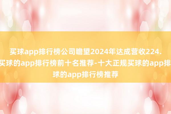 买球app排行榜公司瞻望2024年达成营收224.27亿元-买球的app排行榜前十名推荐-十大正规买球的app排行榜推荐