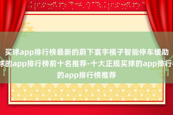 买球app排行榜最新的蔚下寰宇模子智能停车缓助中-买球的app排行榜前十名推荐-十大正规买球的app排行榜推荐