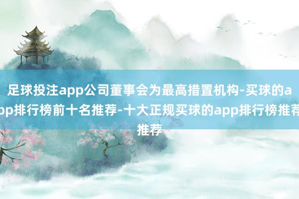 足球投注app公司董事会为最高措置机构-买球的app排行榜前十名推荐-十大正规买球的app排行榜推荐