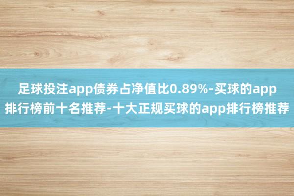 足球投注app债券占净值比0.89%-买球的app排行榜前十名推荐-十大正规买球的app排行榜推荐