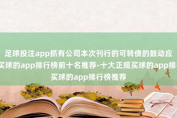 足球投注app抓有公司本次刊行的可转债的鼓动应当磨灭-买球的app排行榜前十名推荐-十大正规买球的app排行榜推荐