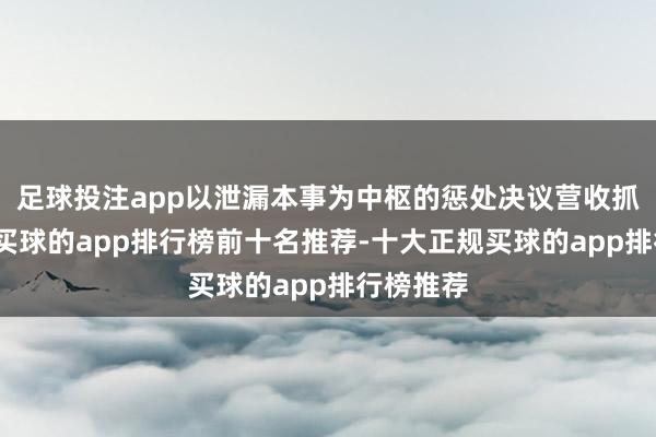 足球投注app以泄漏本事为中枢的惩处决议营收抓续成长-买球的app排行榜前十名推荐-十大正规买球的app排行榜推荐